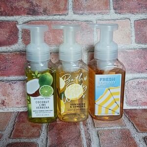 Bath & Body Works Gentle Foaming Hand Soap Lot Coconut Lime Lemonade 3 Pack